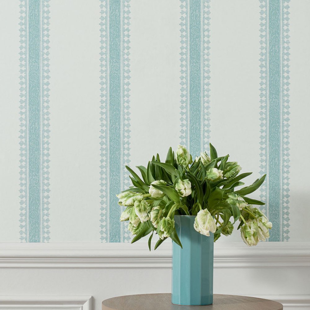 Thibaut Cambridge Stripe Wallpaper in Seaglass
